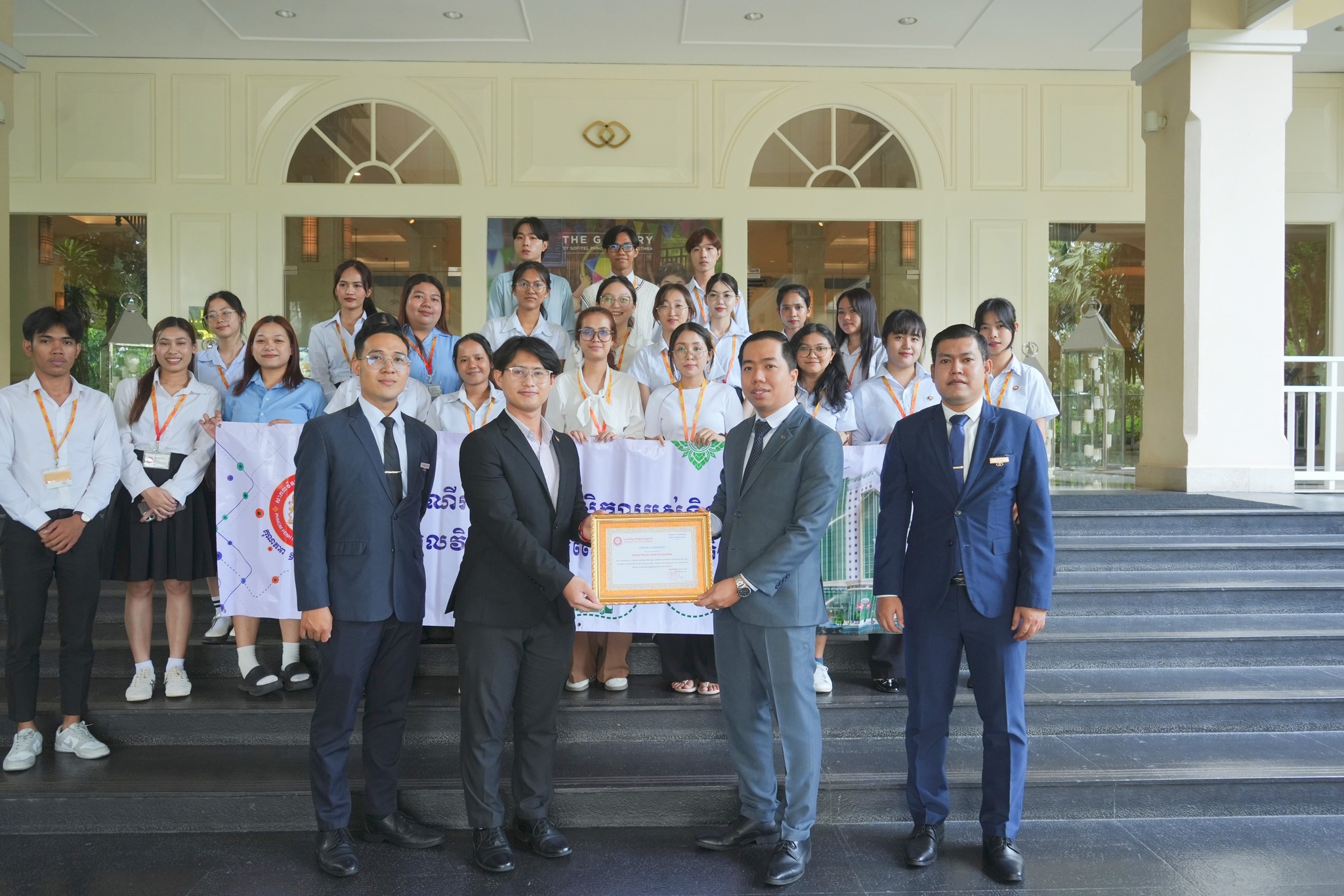 Leading students on a study  tour to the Sofitel Phnom Penh Phokeethra