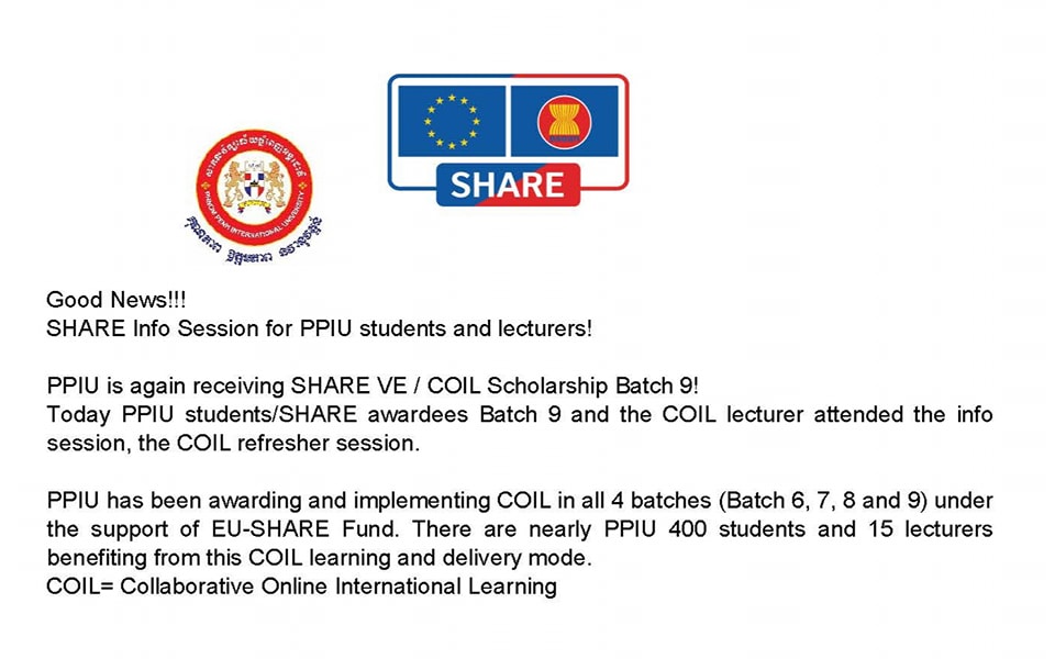 SHARE Info Session for PPIU students and lecturers!